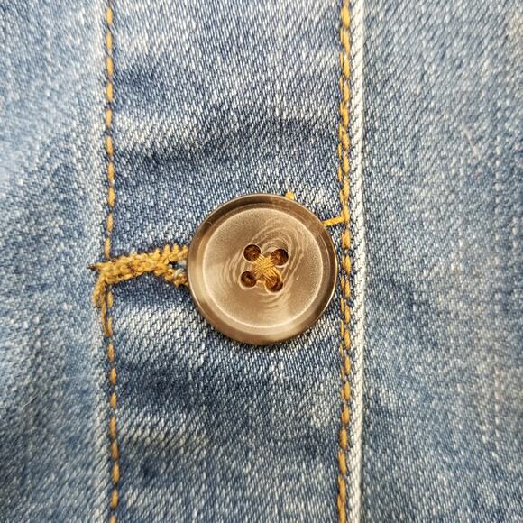 Aeropostale Women's Denim Jean Button Front Patch Pocket Mini Dress Small - Picture 7 of 9